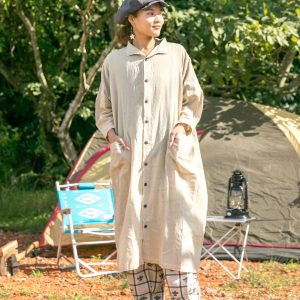 Chemise longue unisexe en coton népalais