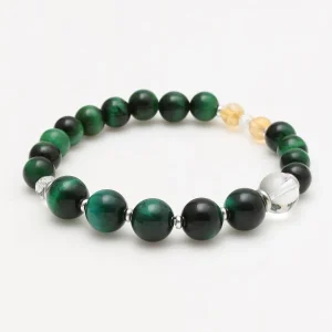 SUIJIN-Bracelet oeil de tigre vert 10 mm