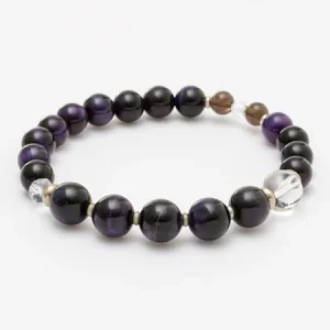 SUIJIN-Bracelet oeil de tigre violet 10 mm