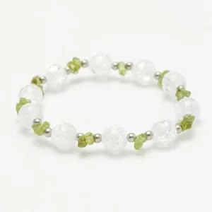 AUG Birthstone PERIDOT x Bracelet en cristal craquelé