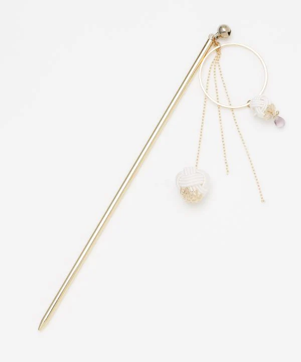 MIZUHIKI AWAJI Knot Ball KANZASHI Bâton à cheveux – Image 3