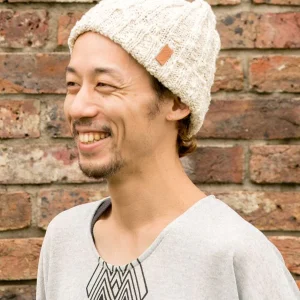 Bonnet en coton unisexe tricoté à la main