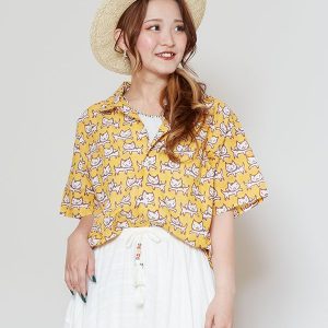 Chemise unisexe à imprimé bloc OKAKA