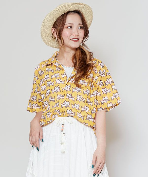 Chemise unisexe à imprimé bloc OKAKA