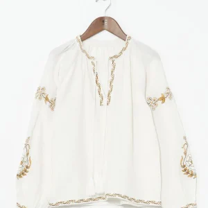 Haut à broderie florale