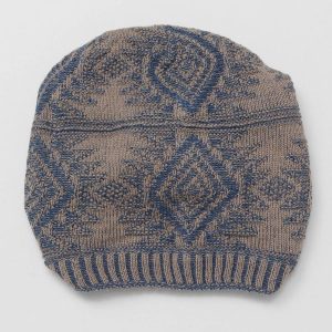 Bonnet en tricot jacquard à motifs géométriques