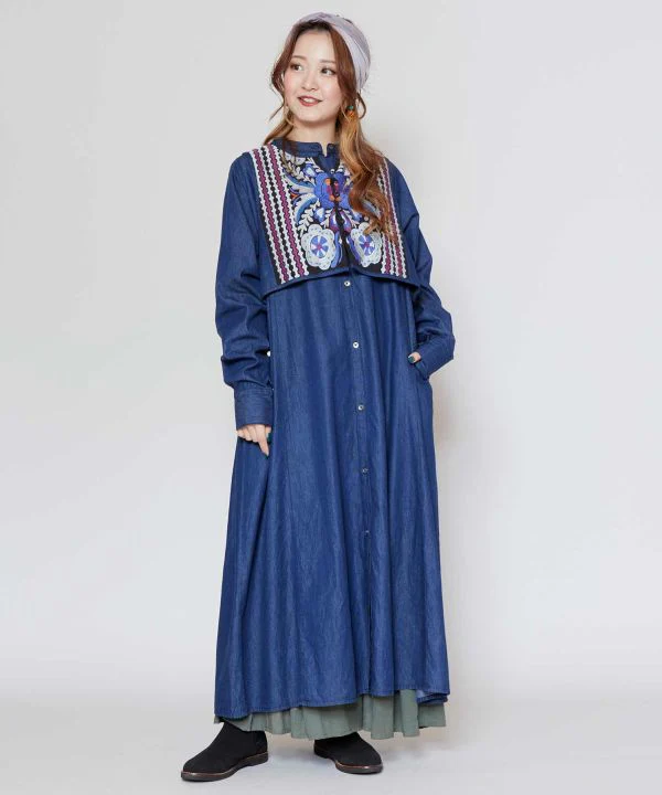 Ensemble robe et gilet en jean nomade – Image 2