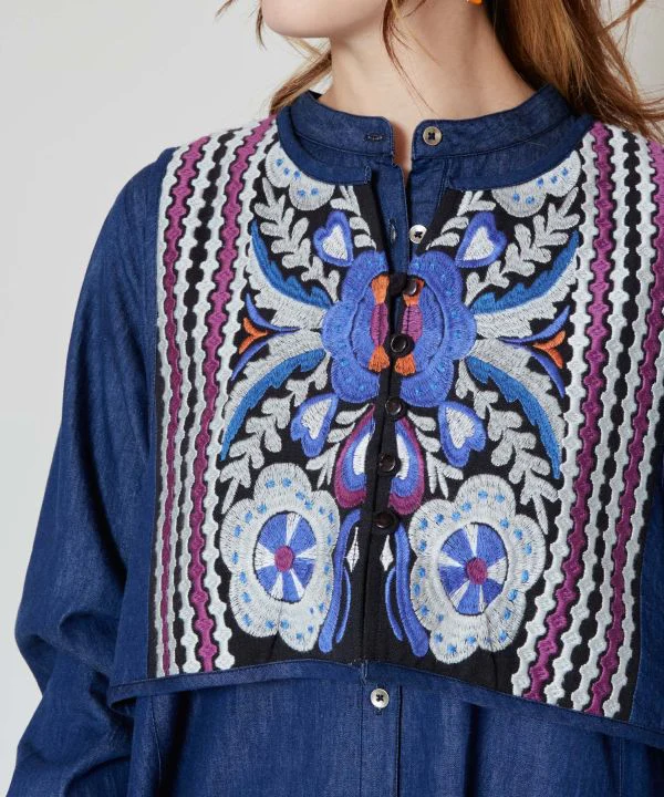 Ensemble robe et gilet en jean nomade – Image 6