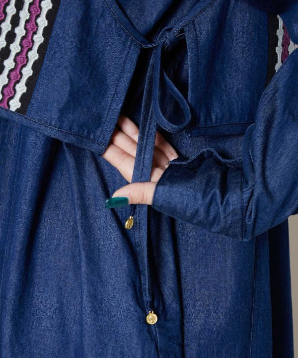 Ensemble robe et gilet en jean nomade – Image 7