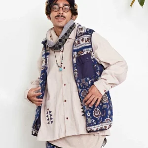 Amina x grn Gilet polaire à motif Kilim