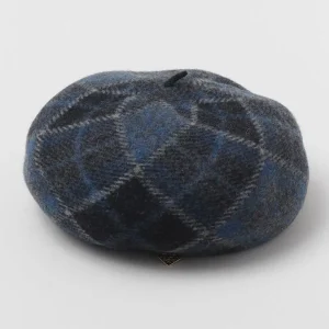 Béret en laine à carreaux