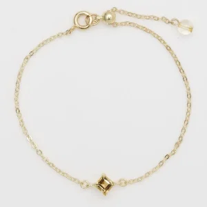 Bracelet en citrine à coupe carrée
