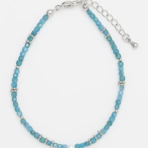 Bracelet en perles d'apatite de forme carrée