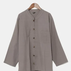 Chemise à col montant en coton népalais - M