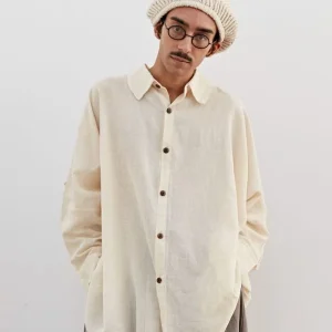Chemise oversize en coton à imprimé bohème