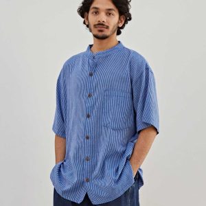 Chemise à rayures en coton népalais