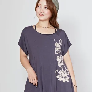 T-shirt sans effort à imprimé lotus