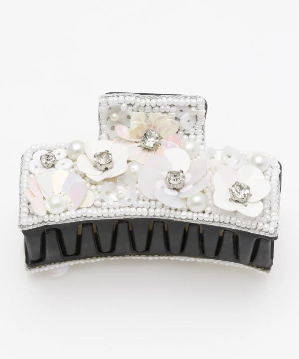 Pince à cheveux en perles florales – Image 2