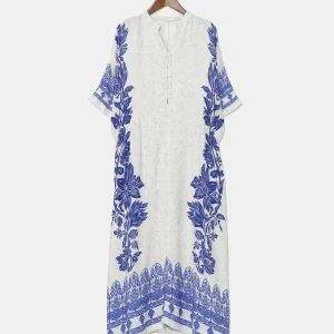 Robe bohème à motif lotus