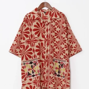 Chemise brodée miroir ethnique pour homme