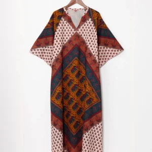 Robe bohème aux tons terreux