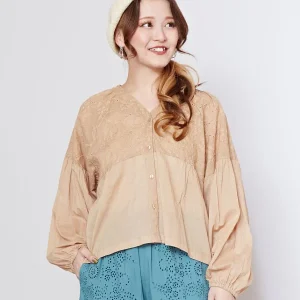 Chemisier en coton brodé