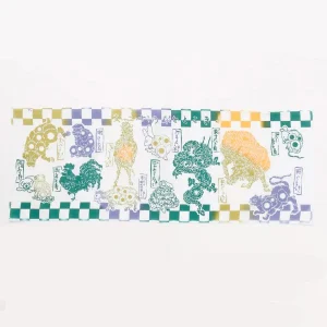 Serviette Tenugui - よきことを菊の十二支