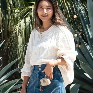 Pull en tricot délavé à motif tribal