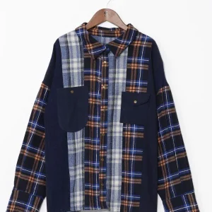 Chemise patchwork en velours côtelé