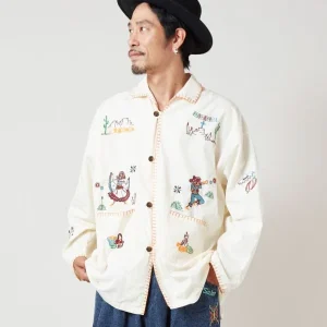 Chemise brodée vive pour homme