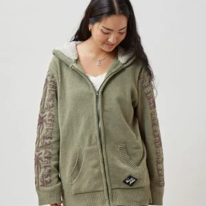 Sweat à capuche zippé en tricot doux SURF＆Palms