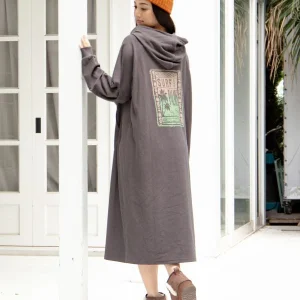 Robe à capuche à imprimé bouffant SURF＆Palms