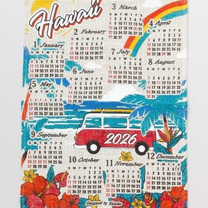 Calendrier 2026 en jute - RAINBOW BUS