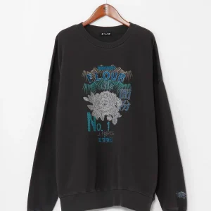 Sweat-shirt en polaire brossée à imprimé rétro