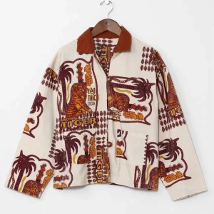 Veste chemise en velours côtelé de style vintage