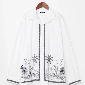 Chemise bohème en coton brodé