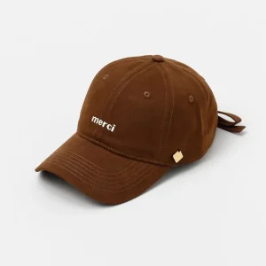 Casquette en coton brodée Merci