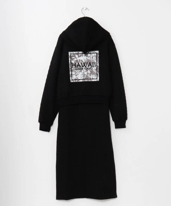 Ensemble robe et sweat à capuche zippé à détails texturés