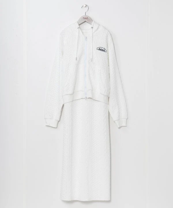 Ensemble robe et sweat à capuche zippé à détails texturés – Image 9