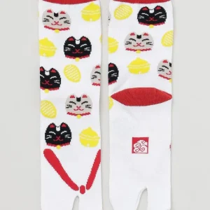 Chaussettes Tabi japonaises porte-bonheur ludiques 23-25 cm