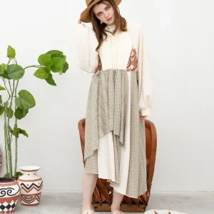 Robe à capuche patchwork style vintage