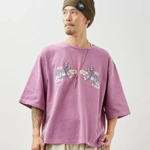 T-shirt homme brodé tigre style rétro