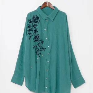 Chemise bohème brodée polyvalente