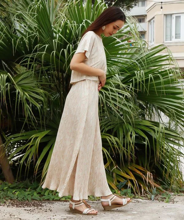 Ensemble robe et jupe plissées à motif floral – Image 6