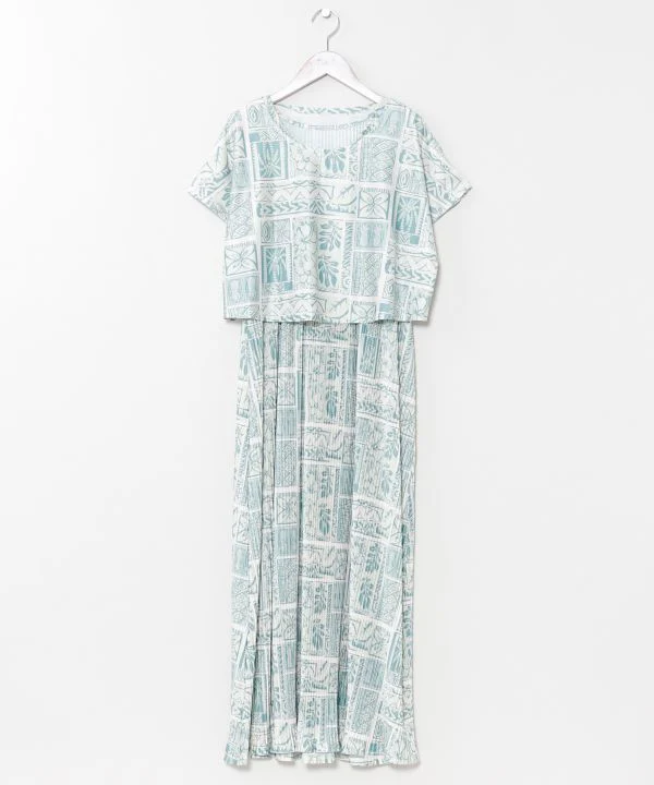 Ensemble robe et jupe plissées à motif floral – Image 2