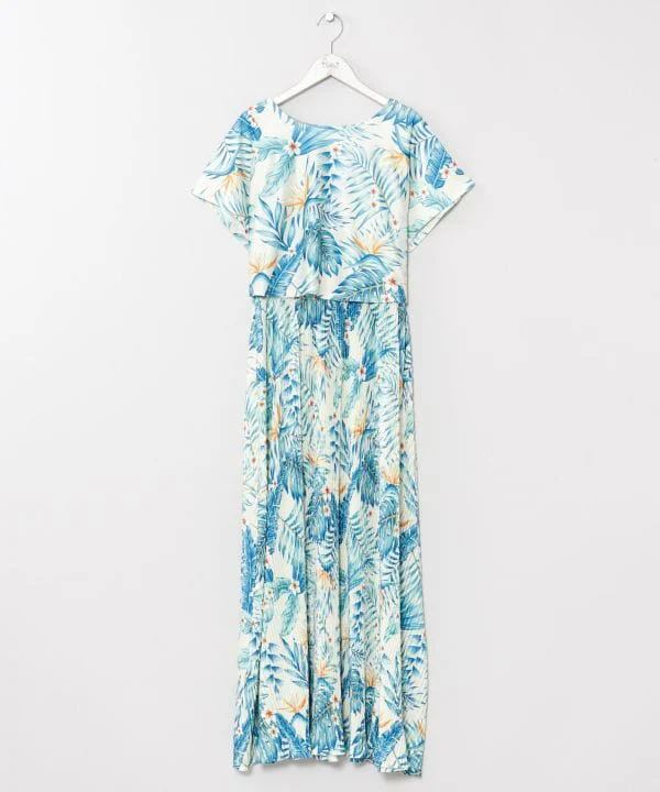 Ensemble robe et jupe plissées à motif floral