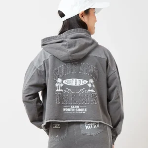 Sweat à capuche en denim contrasté SURF&Palms