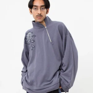 Sweat-shirt brodé pivoine pour homme