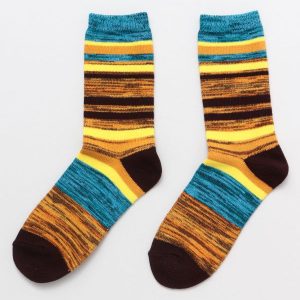Chaussettes à rayures colorées 23～25cm