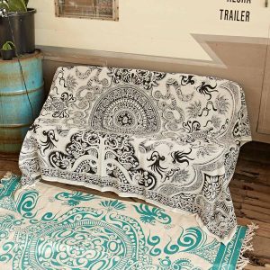 Tissu décoratif en coton à motif mandala tribal